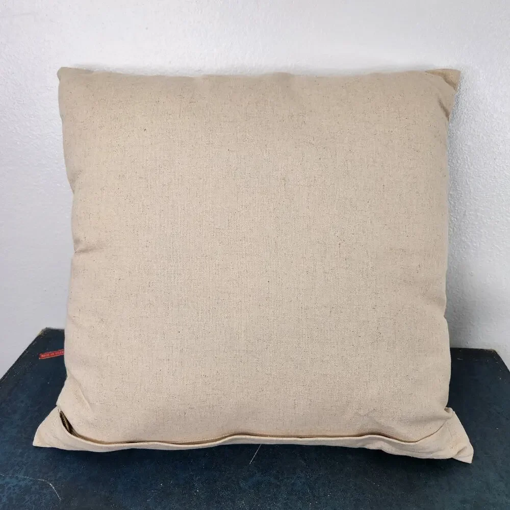 Pier 1 Couch Square Cushion Pillow Fall Leaf Dog with Scarf Textured 16in x 16in